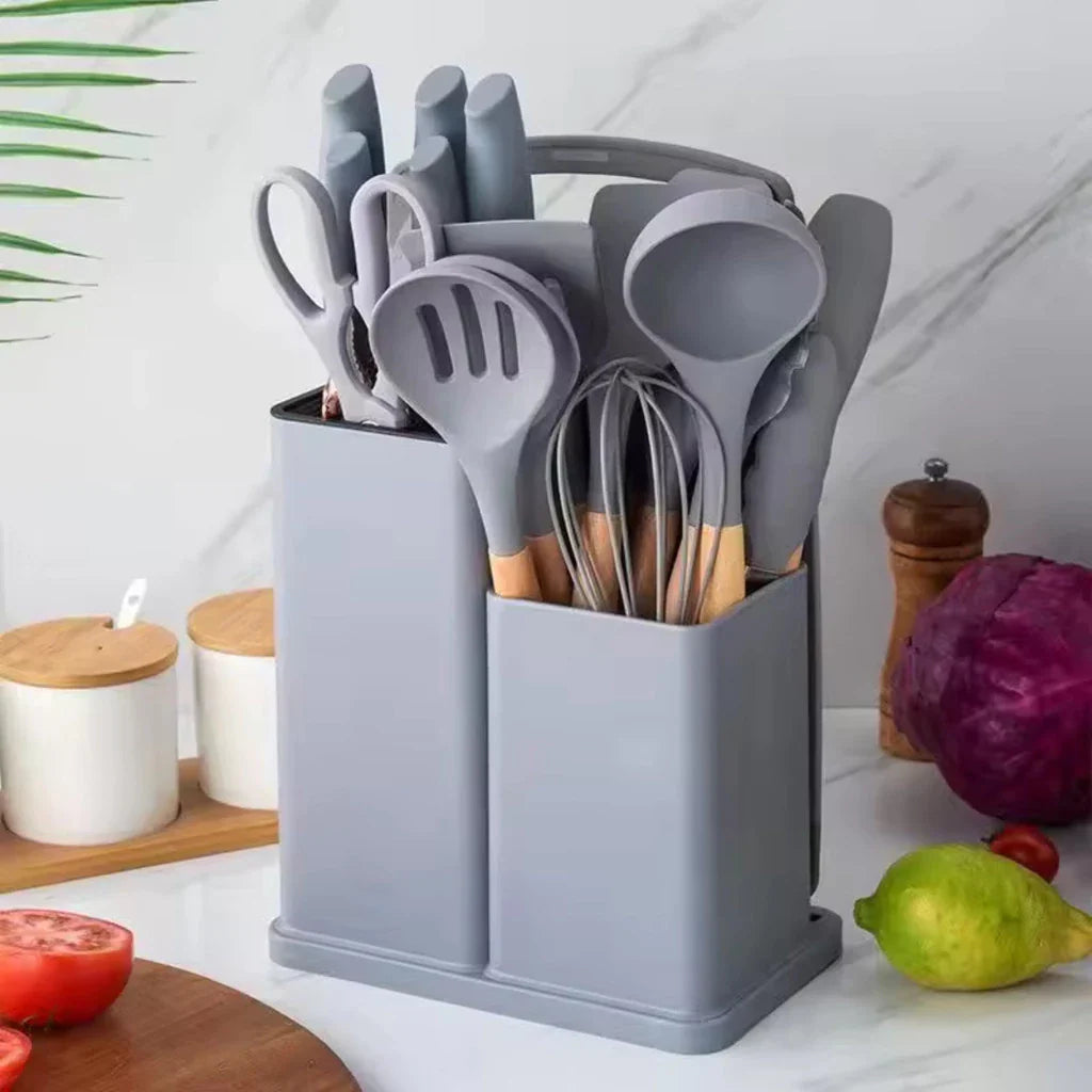 Utensílios De Cozinha Luxo 19 Peças Em Silicone