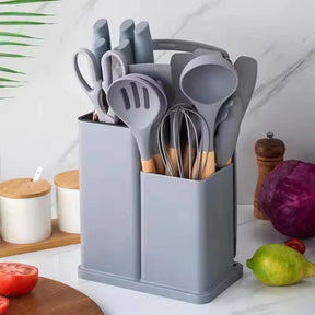 Utensílios De Cozinha Luxo 19 Peças Em Silicone
