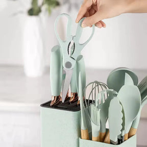 Utensílios De Cozinha Luxo 19 Peças Em Silicone
