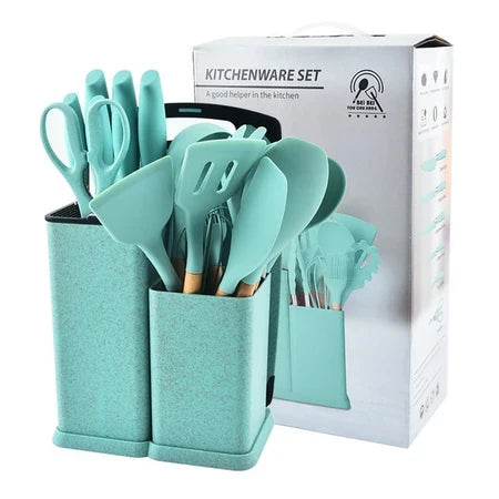 Utensílios De Cozinha Luxo 19 Peças Em Silicone